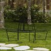 Half-Circle Outdoor Patio Garden Black Wrought Iron Tree Bench