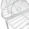 Half-Circle White Metal Outdoor Patio Garden Tree Bench