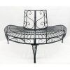 Half-Circle Outdoor Black Powder Coated Aluminum Tree Bench