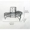 Half-Circle Outdoor Black Powder Coated Aluminum Tree Bench