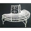 Half-Circle Outdoor White Powder Coated Aluminum Tree Bench