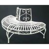 Half-Circle Outdoor White Powder Coated Aluminum Tree Bench