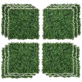 12-Piece 19.75" x 19.75" Milan Artificial Grass, Water Drainage, & Soft Feel, Light Green