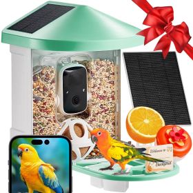 Smart Bird Feeder with Camera, 2K HD AI Identify 10000+ Bird Species, Solar-Powered Bird Watching Camera with Auto Capture & Instant Notify