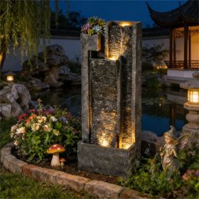 Waterfall, fountain, dark gray