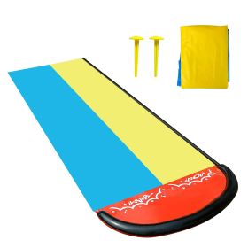 Kids Dual-Water Slide Lawn Surfing Racing Lane Slip Splash Spray Sprinkler Water Toys w/ Built-in Sprinkler for Kids Children Summer