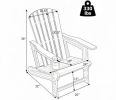 High-Back Adirondack Chair with Cup Holder HDPE Wood-Like Texture for Garden Outdoor Comfortable Seating with Classic Design-There is only one chair