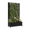 Metal Planter Box with Trellis, 73"x35"x16 Metal Raised Garden Bed with Trellis, Metal Planter Box with Drainage Holes & Lockable Wheels & Privacy Scr