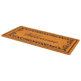 Door Mat, Welcome Doormat for Outdoor Entrance, 29.5" x 17" All-Weather Faux Coir Entryway Mat with Non-Slip Backing