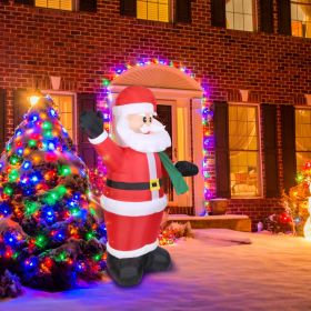 6.4ft Inflatable Christmas Giant Santa Claus Blow up Light up Santa Claus with LED Lights Gift Bag IPX4 Waterproof Christmas Outdoor Yard Lawn Ho