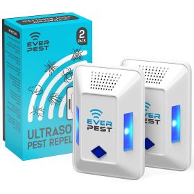 Ultrasonic Pest Control Repeller Plug in Electronic Insect Defender 2 Pack Roach Bed Bug Mouse Rodent Mosquito Killer Indoor Reject for Cockroach