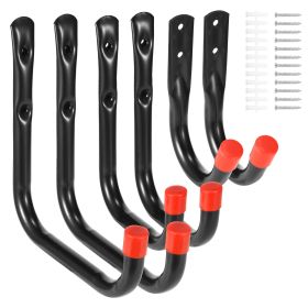 6 Packs Garage Storage Hooks 22lbs Load Bike Bicycle Hooks Heavy Duty Utility Hooks Wall Hanger Rack For Garage Basement Shop Ladder