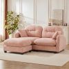 Cloud Sectional L-Shaped Couch With Ottoman,Soft Chenille Fabric,Quilted Pleated Design High-Density Foam,Fits Bedrooms Living Rooms Reading Nooks