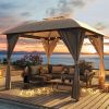 Patio Gazebo 10'x10', Outdoor Duty Party Tent Shelter With Double Roofs, Oxford Fabric Mosquito Nettings And Privacy Screens For Backyard, Garden, Law