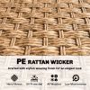Rattan Wicker Sofa 3-Seater Outdoor Patio Sofa with Cushions for Garden Backyard Porch Gray