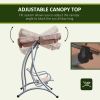 Outdoor Swing Chair Bench with Stand and Adjustable Canopy Porch Swing for Patio Garden