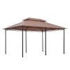 10' X 13' Outdoor Patio Gazebo with Curtains Vented Roof Steel Frame Garden Lawn Backyard Canopy Shelter for Deck