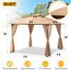 Patio Gazebo 10'x10', Outdoor Duty Party Tent Shelter With Double Roofs, Oxford Fabric Mosquito Nettings And Privacy Screens For Backyard, Garden, Law