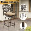 Outdoor Swivel Bar Stools Set of 2, Cast Aluminum Patio Bar Height Chairs, All-Weather Bar Dining Chairs Outdoor Swivel Chairs Furniture (Elizabethan