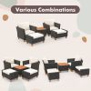 5 Pieces Patio Furniture Set with Loveseat and Armchairs for Porch