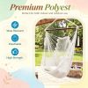 Caribbean Style Hammock Chair Woven Rope Swing with Metal Spreader Bar for Outdoor Indoor Home Garden Porch Swinging Chair-Excluding seat cushion