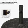 Round Bronze Resin 22" 42 lbs Umbrella Base, Decorative Pattern, Fits Φ1.5", Φ1.89" Poles - Sturdy Parasol Stand for Garden