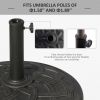 Round Bronze Resin 22" 42 lbs Umbrella Base, Decorative Pattern, Fits Φ1.5", Φ1.89" Poles - Sturdy Parasol Stand for Garden