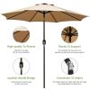 9FT Outdoor Patio Umbrella with Tilt and Crank, 8 Rib Market Umbrella, Stable Sun Shade Canopy for Patio, Beach, Deck, Garden and Outdoor Restaurant
