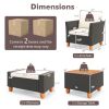 5 Pieces Patio Furniture Set with Loveseat and Armchairs for Porch