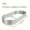 2 Packs Oval Raised Garden Bed, Outdoor Elevated Planter Box for Backyard, Grow Florals, Vegetables, Herbs & Small Fruit Plants