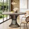 Round Dining Table for 4-6, 47" Farmhouse Circle Kitchen Table