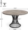 Round Dining Table for 4-6, 47" Farmhouse Circle Kitchen Table