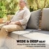 Rattan Wicker Sofa 3-Seater Outdoor Patio Sofa with Cushions for Garden Backyard Porch Gray