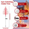 4Pack 7 Color Changing Solar Christmas Tree Lights Outdoor Optical Fiber Stake Lights Cedar Tree Lights with Topper Star IP44 Waterproof for Garden Ya