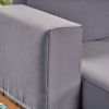 Outdoor Acacia Wood 2 Seater Sofa with Metal Legs for Garden Patio