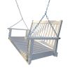 Front Porch Swing with Armrests, Wood Bench Swing with Hanging Chains,for Outdoor Patio ,Garden Yard, porch, backyard, or sunroom,Easy to Assemble,whi