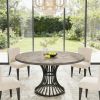 Round Dining Table for 4-6, 47" Farmhouse Circle Kitchen Table