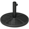21 lbs. Market Umbrella Base Holder 18" Heavy Duty Round Parasol Stand with Rattan Design for Patio, Black
