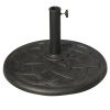 Outsunny 22" 42 lbs Round Resin Umbrella Base Stand Market Parasol Holder with Beautiful Decorative Pattern & Easy Setup, for Φ1.5", Φ1.89" Pole