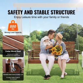 Wooden Porch Swing 5 ft, Patio bench swing for Courtyard & Garden, Upgraded 880 lbs Strong Load Capacity