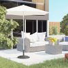 Outsunny 22" 42 lbs Round Resin Umbrella Base Stand Market Parasol Holder with Beautiful Decorative Pattern & Easy Setup, for Φ1.5", Φ1.89" Pole