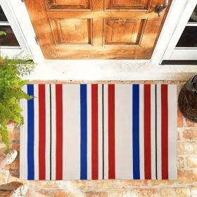 Home Decor Patriotic Family Door Mat, Indoor And Outdoor Anti-slip Entrance Mat, Red, White And Blue Patriotic Patterns, Beautiful And Eternal, M (Option: 24inx16in)