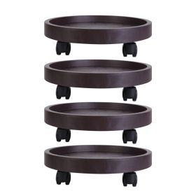 4Pcs Plant Caddy With Wheels Up To 187LBS Load Capacity Rolling Plant Stand With 4Pcs 360 Degree Swirling Wheels For Indoor Outdoor 12.8in 14in S (Option: 12.8in)