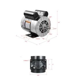 5HP SPL Air Compressor Motor 230V 17.6A 3450RPM 56 Frame CW/CCW Rotation (Factory Setting Is CCW) (Option: Black)