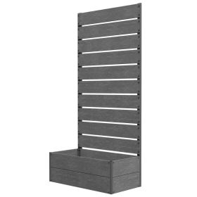 Trellis Planter for Climbing Plants, Raised Garden Bed with Trellis, Planter Box for Outdoor, 28.25" x 15" x 59", Gray (Option: Gray-815x160x410 mm)