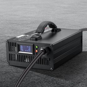 Forklift Battery Charger Smart Fully Automatic 24V 30A Fast Charger Portable (Option: Black)