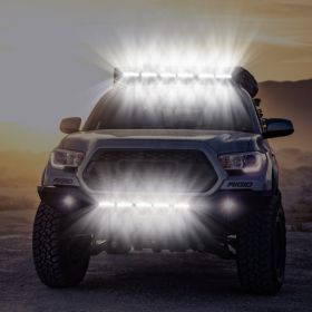 7in LED Light Bar Single Row Offroad Spot Lights 18W Ultra Slim Straight Work Light For Trailer Truck Bus Boat (Option: Black)