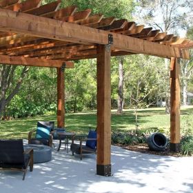 6x6 Post Base 4 Pcs, Inner Size 5.6'x5.6' Post Base Brackets, Heavy Duty Powder-Coated Post Anchor Matte Black Wood Post Brackets For Pavilion De (Option: Black)