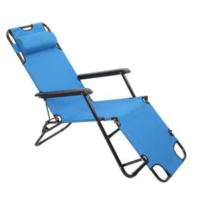 [Same Model Code: 75407956]Folding Chaise Lounge Chair For Outdoor, 2-in-1 Portable Tanning Chair With Pillow, Adjustable Recliner Chair For Beac (Option: defaulttitle)