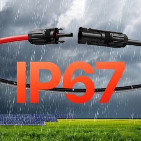 30FT Solar Panel Extension Wire With Female & Male Connectors 10AWG 1 Pair (Option: Multicolor)